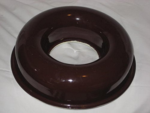 Vintage Dark Brown & White Heavy Enamel Over Metal 10x3 Inch Ring Jell-O Mold / Cake Baking Pan