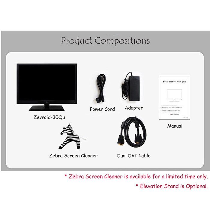 Zalcom Zevroid-30Q1 LCD Monitor 30" 2560x1600 Zero Bright Dot