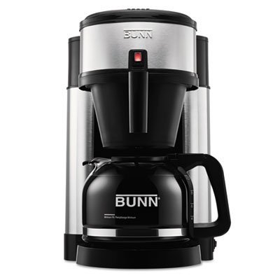 10-Cup Home Coffee Brewer, Stainless Steel, Black, Sold as 1 Each N2