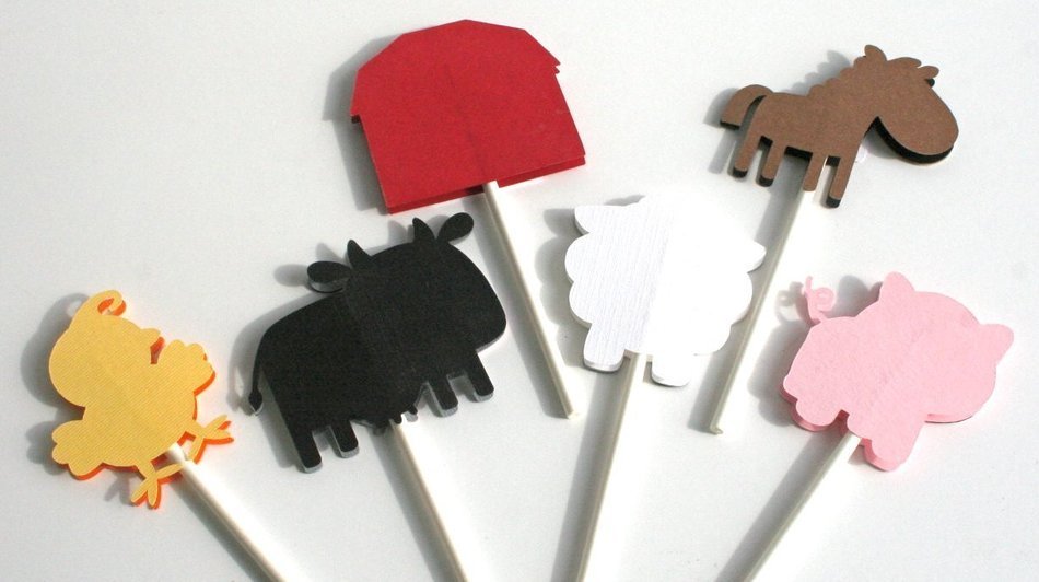 Farm Animal Cupcake Toppers Set of 12 N3
