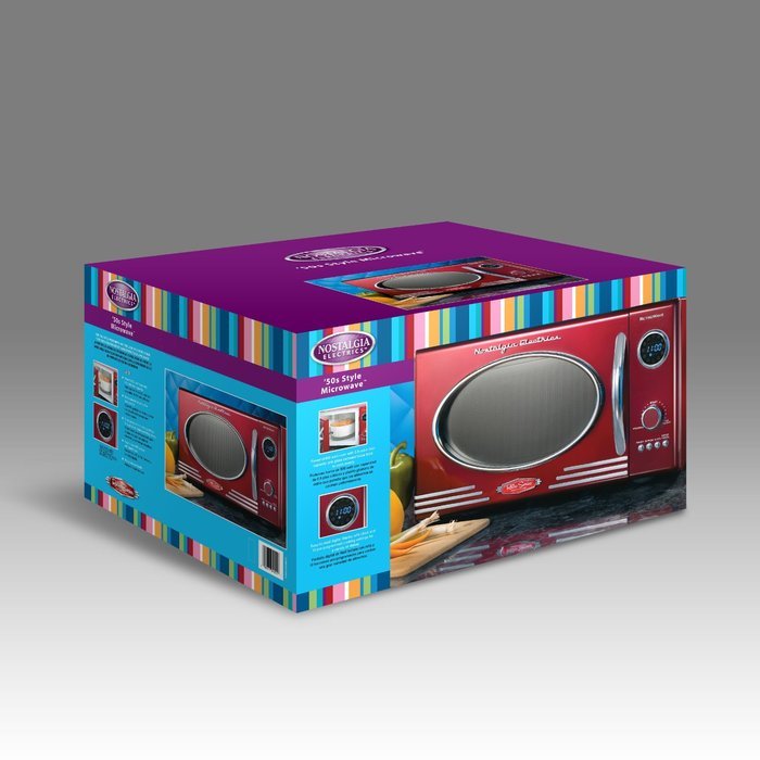 Nostalgia Electrics RMO400RED Retro Series .9 CF Microwave Oven, Red N3