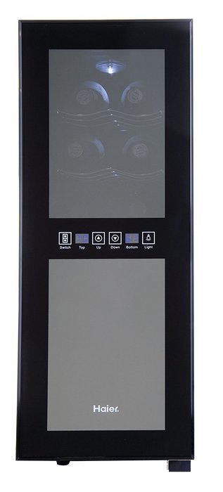 Haier HVTM12DABB 12-Bottle Dual Zone Mirrored Glass Door Wine Cellar