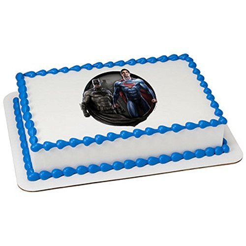 Whimsical Practicality Batman VS Superman Edible Icing Image 8" Round