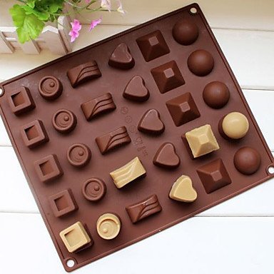 Y&XL&H Square Soft Silicone Heart Round Chocolate Mold Ice Cube Tray Jelly Candy Mould N2