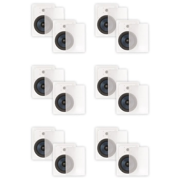 Blue Octave BDW82 In Wall 8" Kevlar Speakers Home 4800 Watts New 6 Pair Pack BDW82-6PR