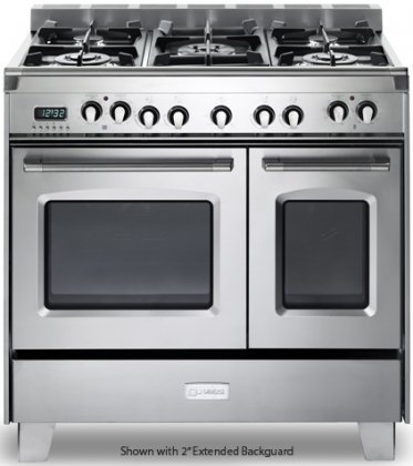 Verona VCLFSGE365DSS 36" Classic Dual Fuel Range with 2.4 cu. ft. & 1.5 cu. ft. Ovens in Stainless Steel