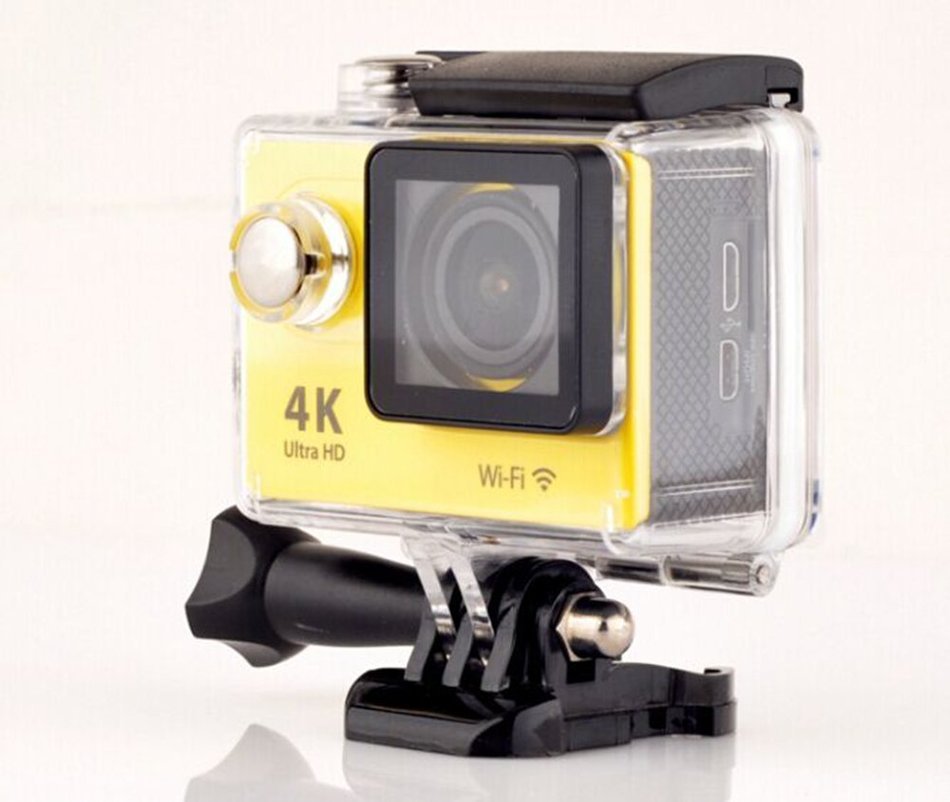 Holysun Sports Action Camera Ultra 4K with wifi underwater Waterproof CAM 170 degree View Angle (Yellow)