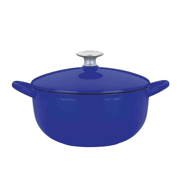 Mario Batali 827557 Enameled Cast Iron Soup Pot, 4-Quart, Cobalt