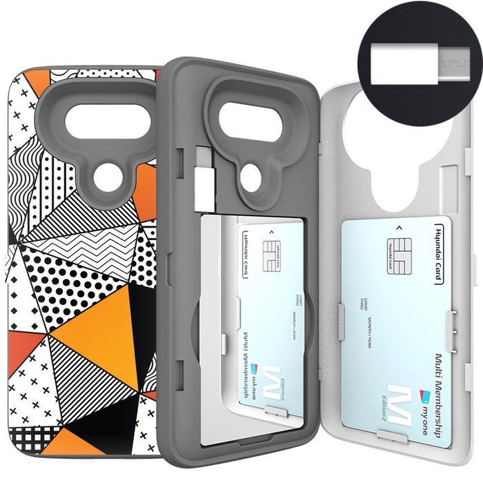 LG G5 Case, G5 Card Case, SKINU [USB type C] [Dual Layer] [Card Slot] [Drop Protection] [Wallet] with Mirror and... N9