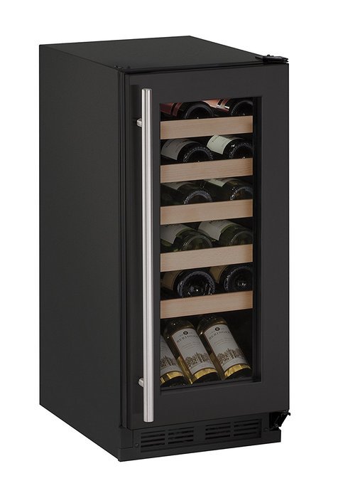 U-Line U1215WCB00A Built-in/Freestanding Wine Storage, 15", Black