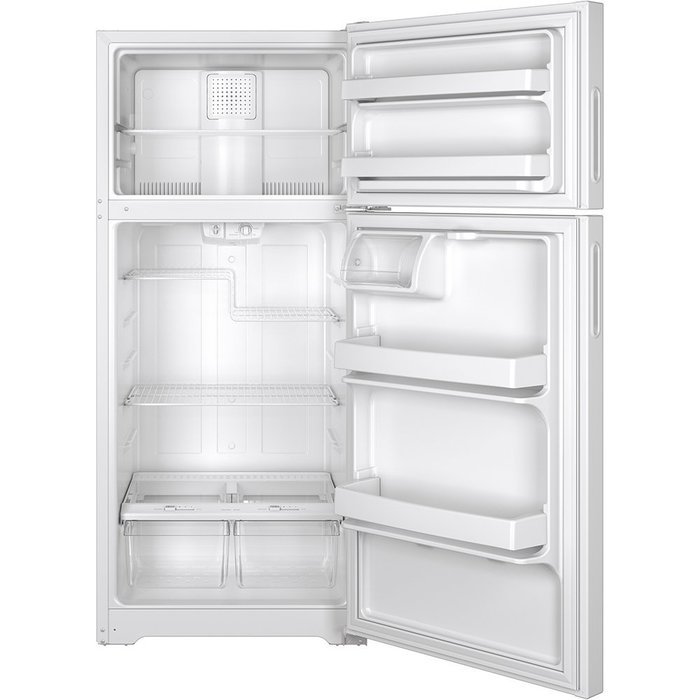 GE GPE16DTHWW 15.5 Cu. Ft. White Top Freezer Refrigerator - Energy Star N3