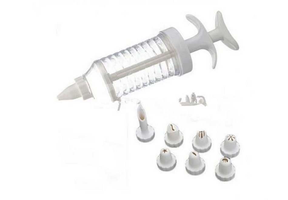 SMO 8 Tips Nozzle Cake Syringe Cupcake Decorating Icing Piping Gun Set Tool Kit New