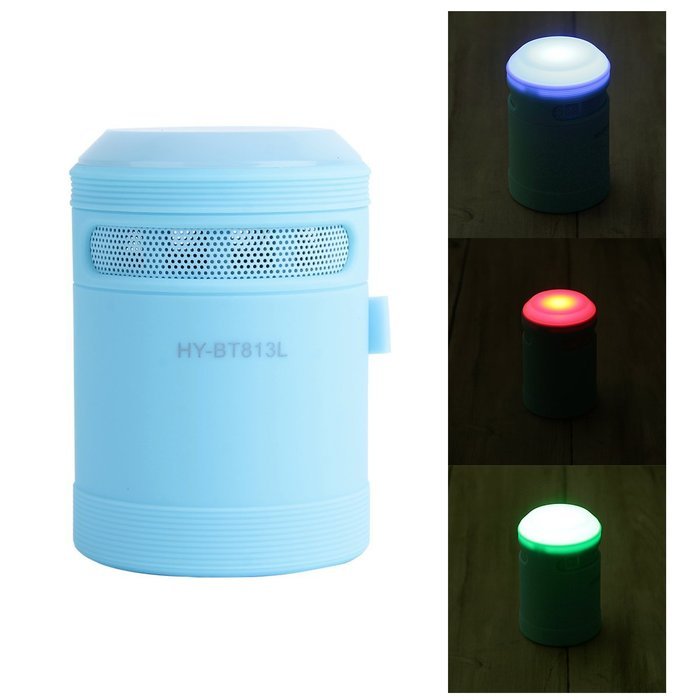 HY-BT813L Mini bluetooth speaker color LED light/TF card/Voice call/blurtooth speaker BLUE N4