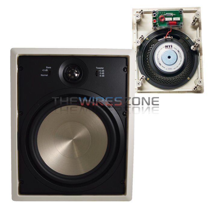 White 2-Way 8" inch 150 Watt 6 Ohms In-Wall Home Theater Speaker (pair) 150W N2