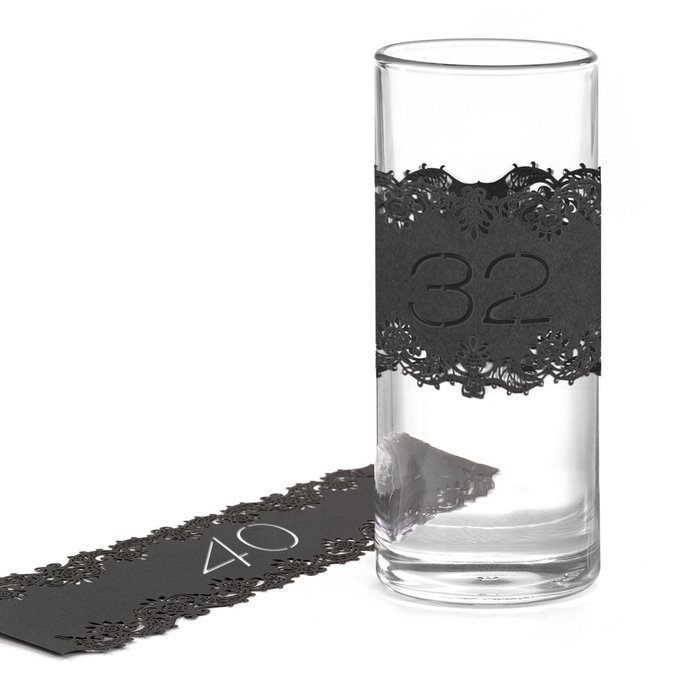 Hortense B. Hewitt 30869 Laser Cut Table Number Wraps, Numbers 1 to 10, Black N31