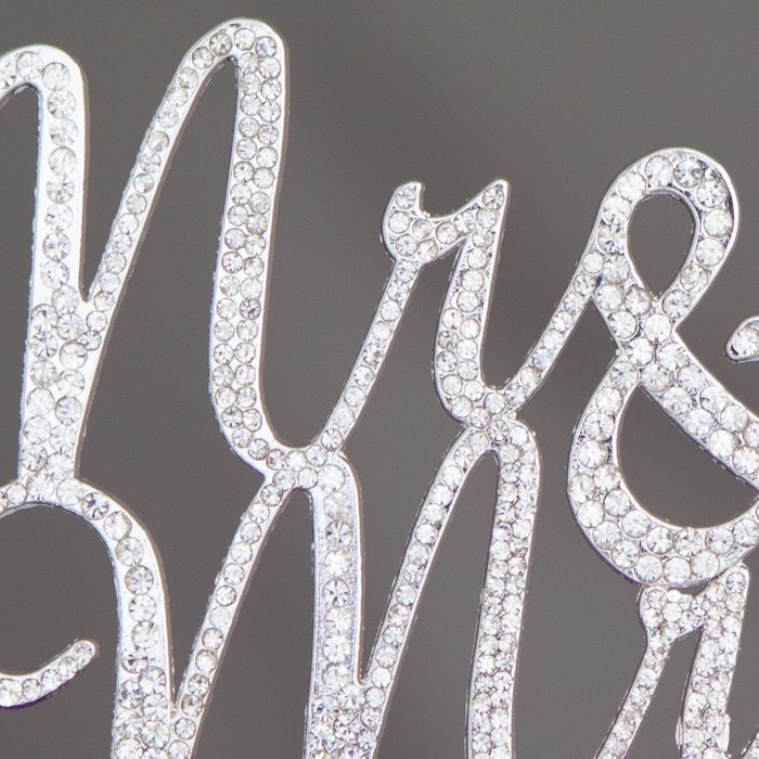 Mr and Mrs Wedding Cake Topper Gold Rhinestone Monogram Decoration (gold) N2