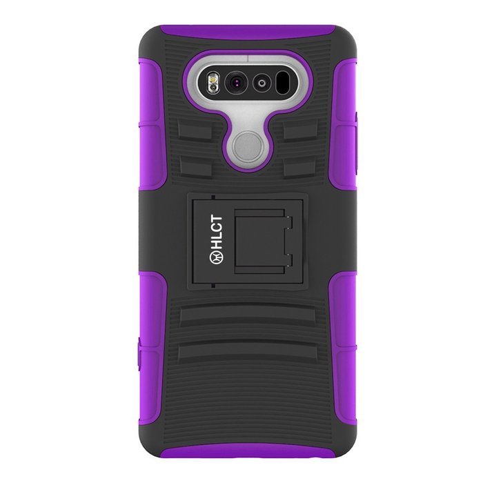 LG V20 Case, HLCT Rugged Shock Proof Dual-Layer PC and Soft Silicone Case With Built-In Kickstand for LG V20 (... N17