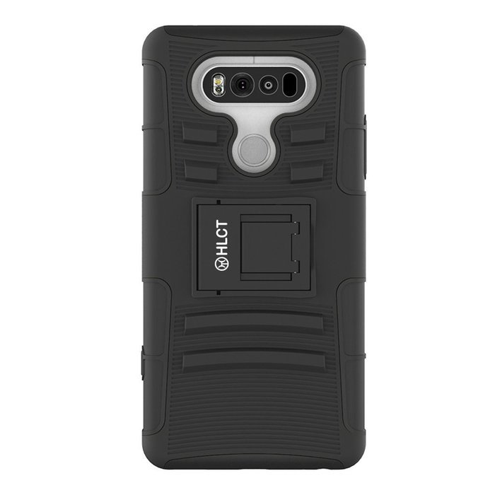 LG V20 Case, HLCT Rugged Shock Proof Dual-Layer PC and Soft Silicone Case With Built-In Kickstand for LG V20 (... N18