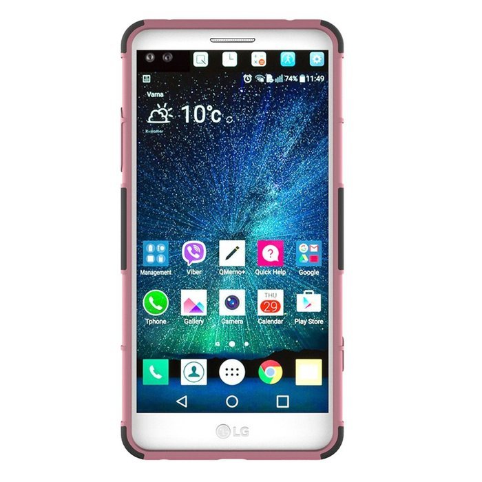 LG V20 Case, HLCT Rugged Shock Proof Dual-Layer PC and Soft Silicone Case With Built-In Kickstand for LG V20 (... N19