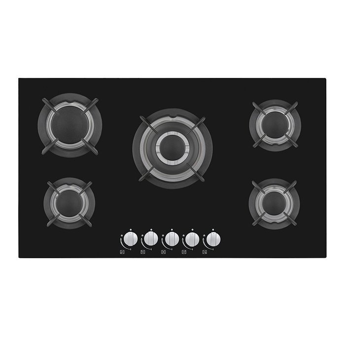 Empava HQ5L90A Tempered Glass Built-in 5 Burners Stove Gas Hob Fixed Cooktop, 34" L