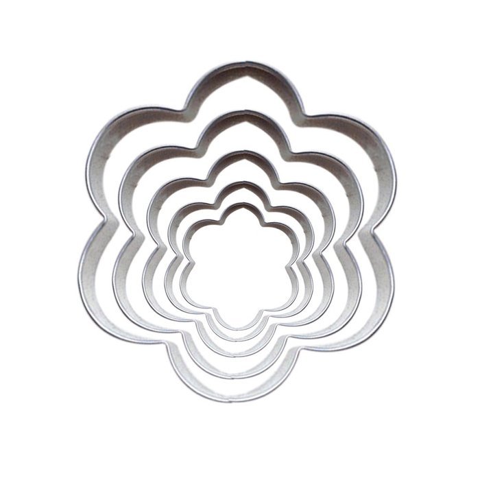 MuLuo 5Pcs/Set Fondant Cake Circle Cookie Paste Mold Cutter Tool