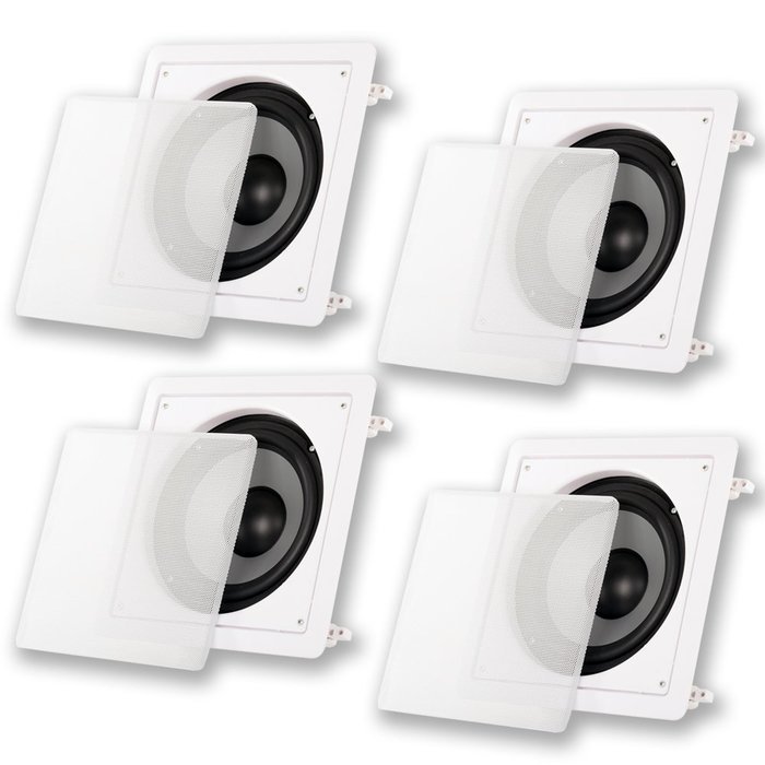 4 Acoustic Audio CS-IW8SUB In Wall 1000 Watt 8" Home Theater Passive Subwoofers CS-IW8SUB-4S N3