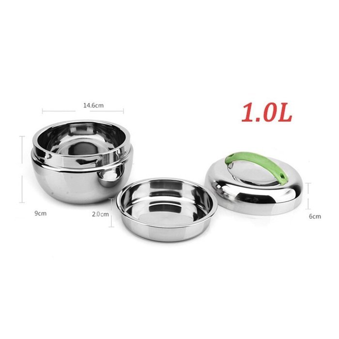 Stainless Steel Apple Shape Lunch Box with Handle Student Thermos Food Container Insulation Kitchen Tableware N3