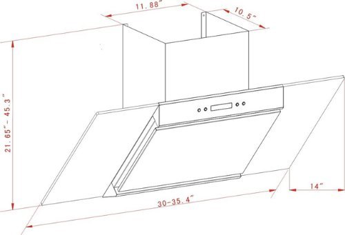 K-Star Wall Mounted Range Hood, K-1022 30"