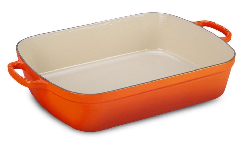 Le Creuset 7 qt. Signature Rectangular Roaster - Flame