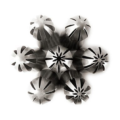 Y&XL&H 7pcs/lot Metal Stainless Steel Frame Professional Cake Decorators Russian Pastry Nozzles Piping Tips N2