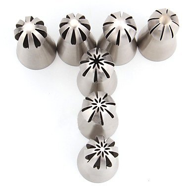 Y&XL&H 7pcs/lot Metal Stainless Steel Frame Professional Cake Decorators Russian Pastry Nozzles Piping Tips N3