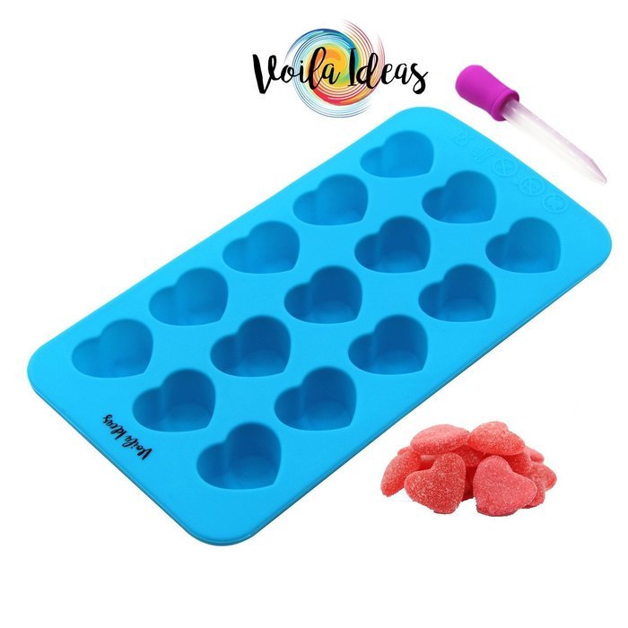 4 Pack Premium Gummy Bear Mold & Hearts, Stars & Shells Silicone Molds + Dropper and gummy Recipe included ✮ Make... N2