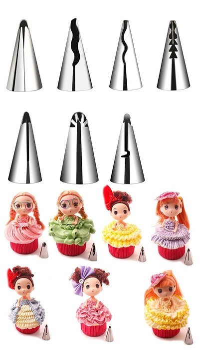 Cake ball tips 12Pcs/set, KOOTIPS 3Pcs Sphere Ball Tips and 7pcs Bobbi Skirt Icing Tips Icing Piping Nozzles Tips... N3