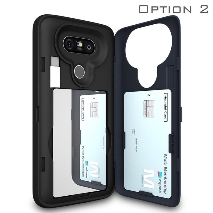 LG G5 Case, G5 Card Case, SKINU [USB type C] [Dual Layer] [Card Slot] [Drop Protection] [Wallet] with Mirror and... N13