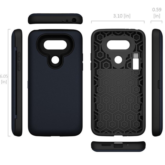 LG G5 Case, G5 Card Case, SKINU [USB type C] [Dual Layer] [Card Slot] [Drop Protection] [Wallet] with Mirror and... N14