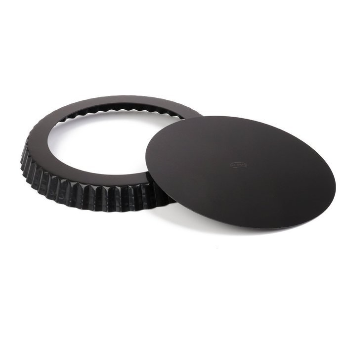 Round Tart Pie Tin Removable Bottom Pan Mould Black (10 IN) N3