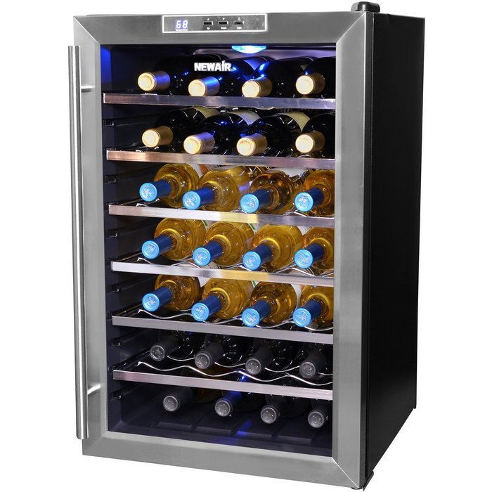 28 Bottle Single Zone Freestanding Wine Refrigerator-Sleek and stylish, a is great way to let your precious wine... N4