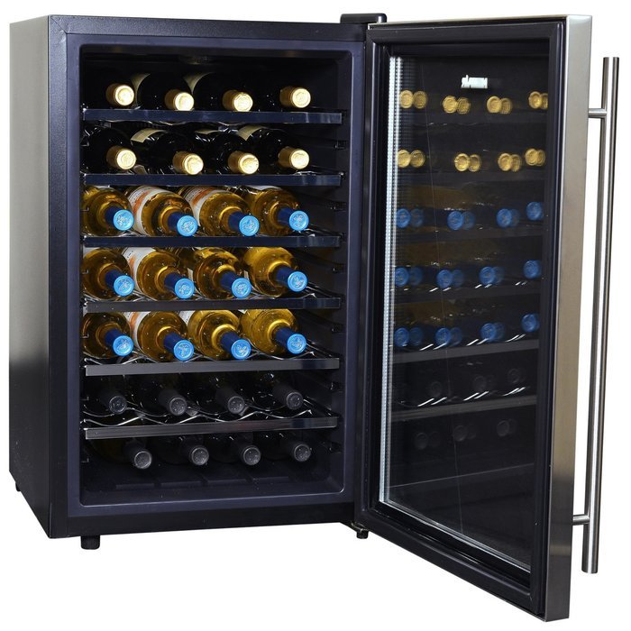 28 Bottle Single Zone Freestanding Wine Refrigerator-Sleek and stylish, a is great way to let your precious wine... N5