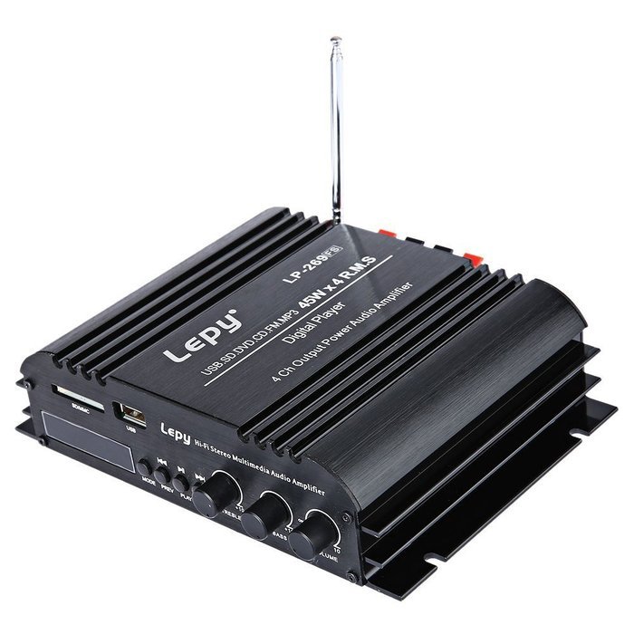 Robolife Lepy LP - 269FS Hi-Fi Digital Stereo Amplifier Booster Radio 4 Channel for Car Home US Plug N6