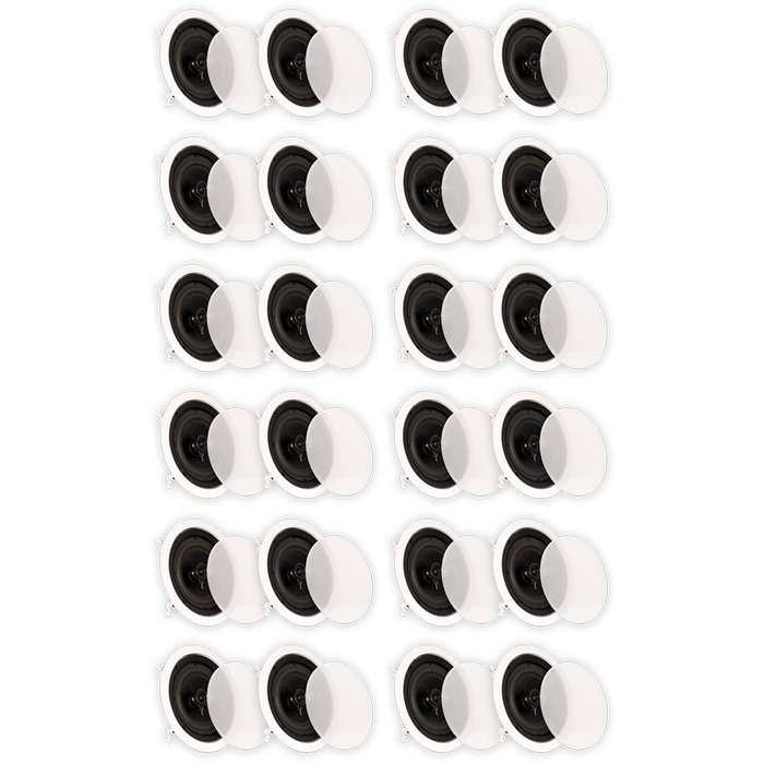 Theater Solutions 6.5 Inch In Ceiling Home Theater Contractor Series 4320 Watts 12 Pair Pack 12CS6C