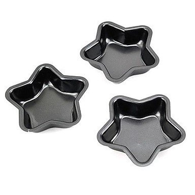 BST Cake Pan Star Shape Muffin Cupcake Pans and Tart Pans, 3 Pieces per Set, Non-sticked Coated