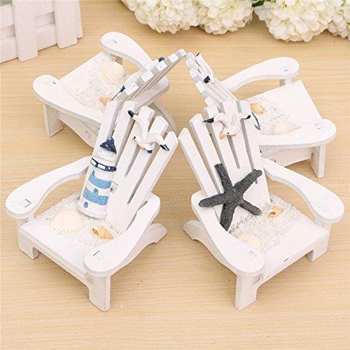 Mediterranean Style Wooden Chairs Mini Desktop Ornaments Home Doll Decorations N2