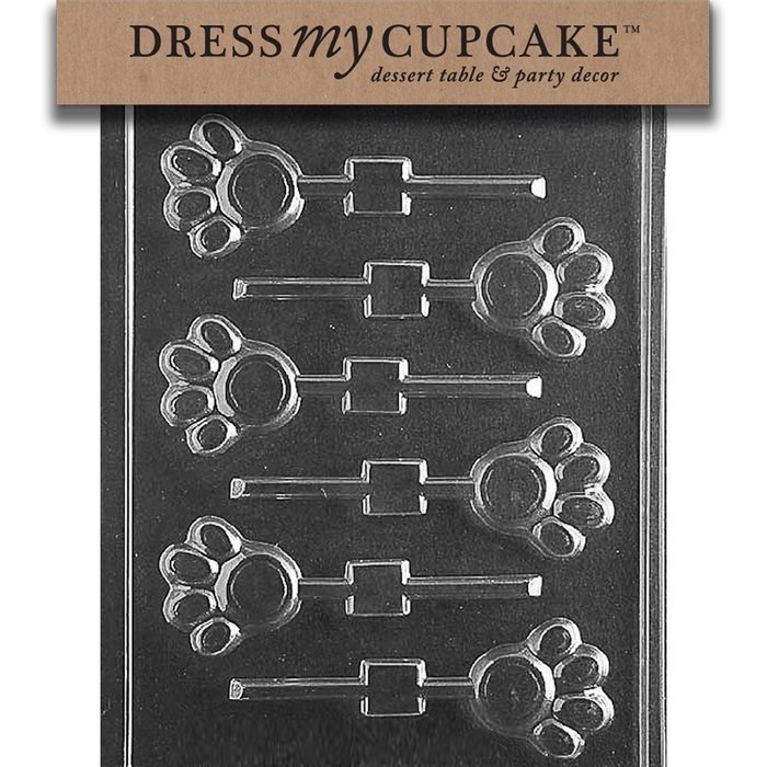 Dress My Cupcake Chocolate Candy Mold, Paw Print Lollipop