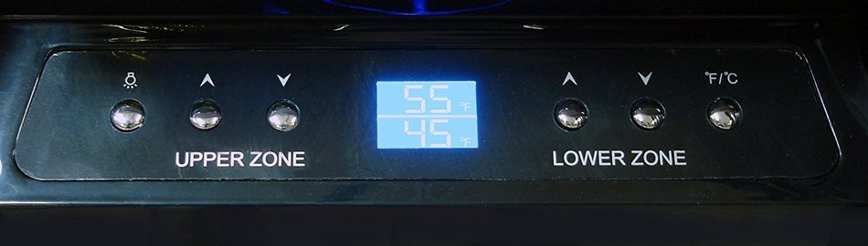Vinotemp 21-Bottle Dual-Zone Thermoelectric Mirrored Wine Cooler