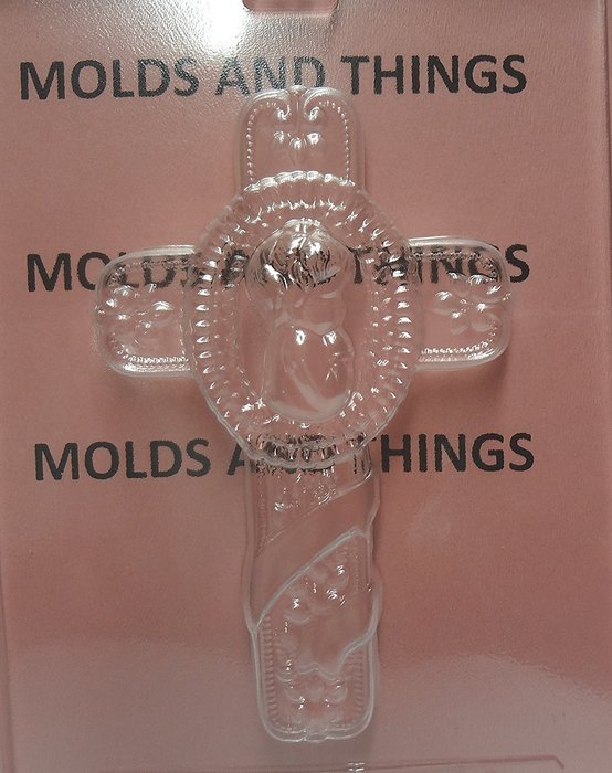 BABY'S BAPTISM CROSS Chocolate Candy Mold With &copy; Candy Making Instruction -set of 3