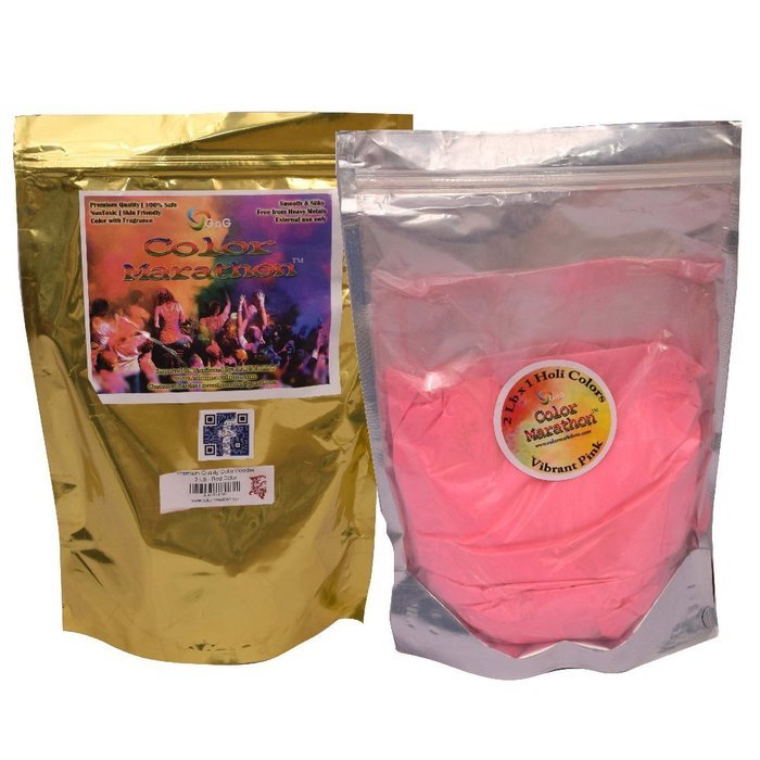 Colormarathon&reg; Premium Quality Holi Color Powder - 2 Lb Bags - Vibrant Pink Color