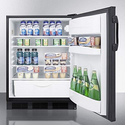 Summit FF6B 5.5 Cu. Ft. Black Undercounter Compact Refrigerator N3