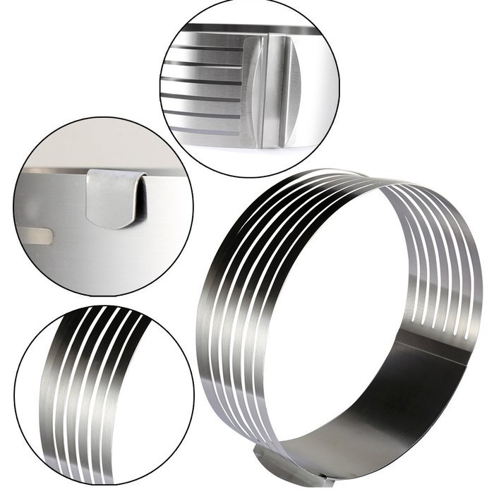 Cade Stainless Steel 6 to12 Inch Adjustable Cake Mousse Mould Cake Baking Cake Decor Mold Ring N6