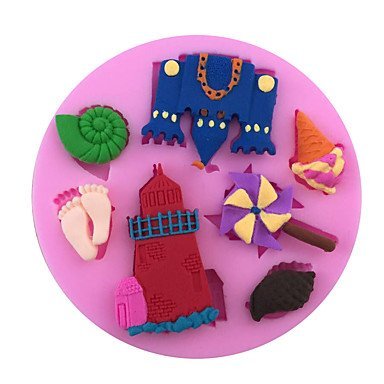 Y&XL&H Beach & Castle Type Candy Fondant Cake Molds For The Kitchen Baking Molds 7.27.20.9cm N2