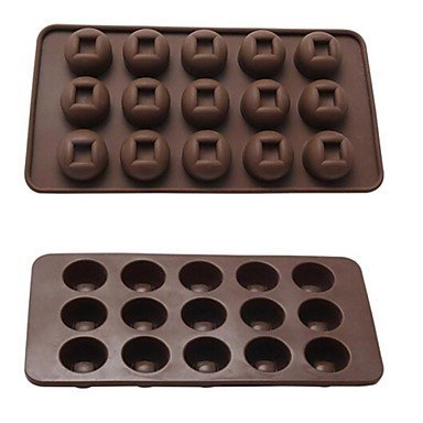 Sher 15 Hole Copper Shape Cake Ice Jelly Chocolate Molds,Silicone 21.3&iexcl;&Aacute;10.8&iexcl;&Aacute;2 CM(8.4&iexcl;&Aacute;4.3&iexcl;&Aacute;0.8INCH) Random Color